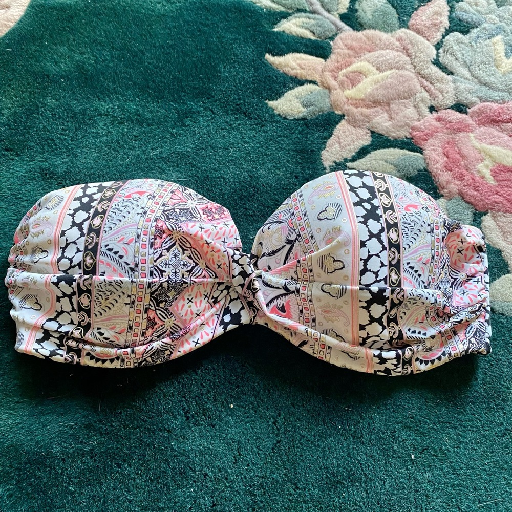 Victoria’s Secret Pink Paisley Padded Bandeau Bikini Top 32D